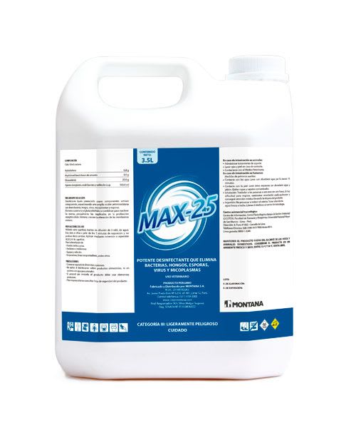 Max 25 (amonio cuaternario) galon x 3.5 lt
