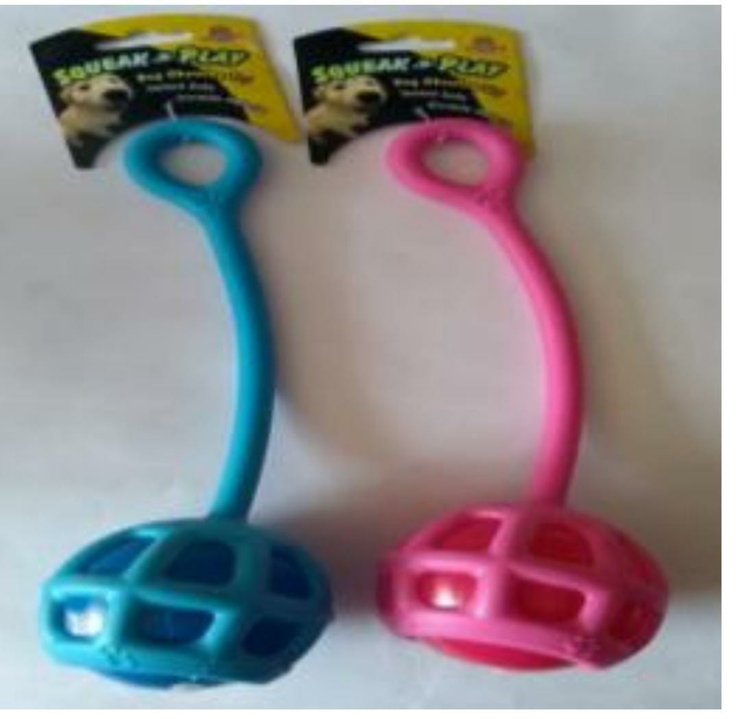 Juguete Pelota rechinadora con jalador de jebe x unidad