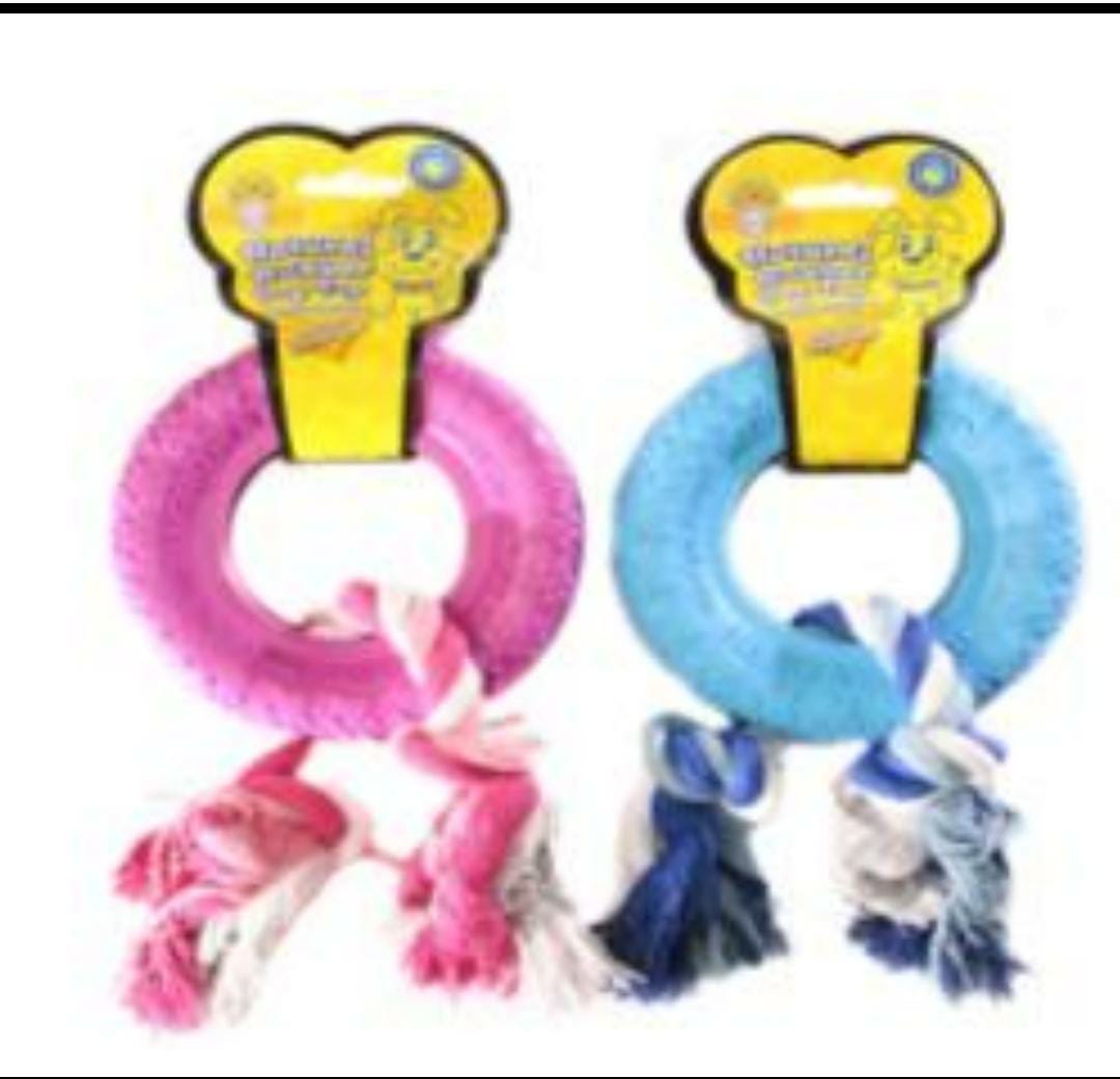 Juguete llanta de jebe de colores con soga (R4158) x unidad