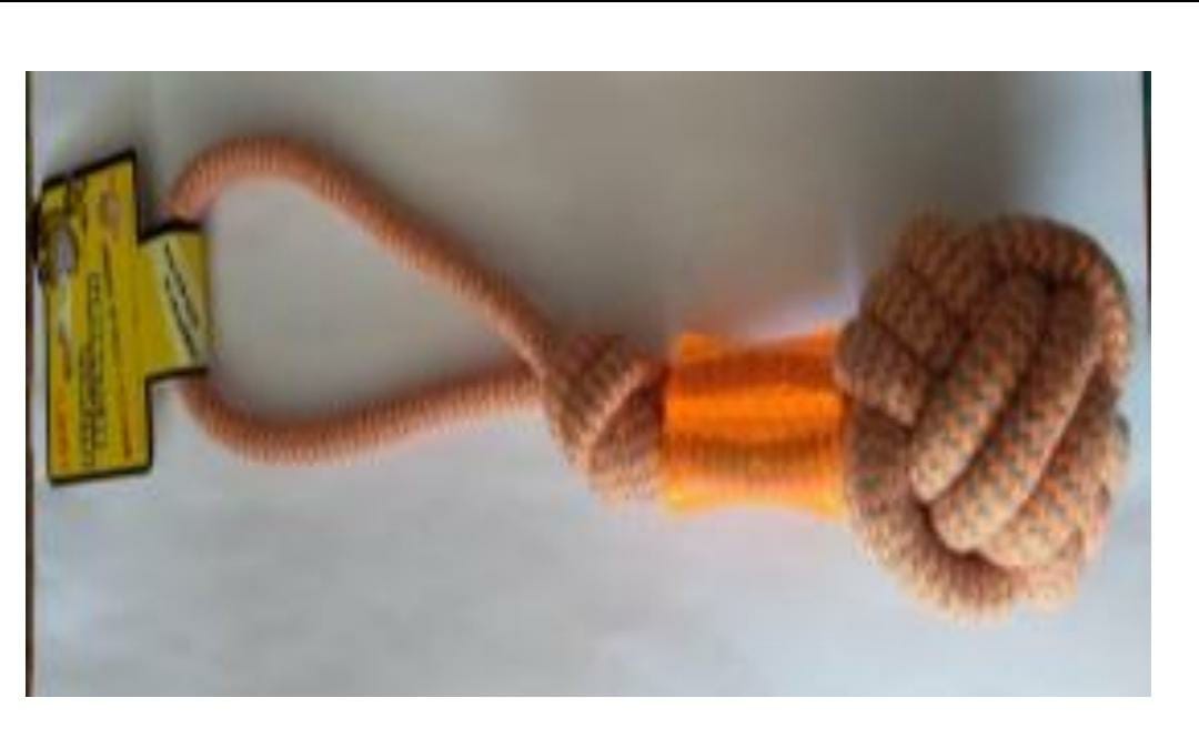 Juguete pelota y jalador de soga mango de jebe (C2077) x unidad