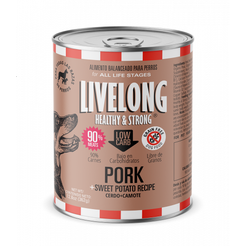Livelong Cerdo y camote lata x 362g