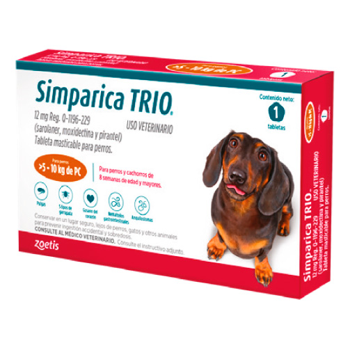 Simparica TRIO (Caramel) 5.1-10kg caja x 1 tableta