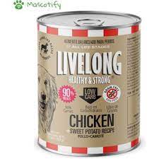 Livelong Pollo y camote lata x 362g