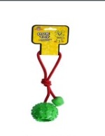 juguete soga con pelotas de jebe grande y chica a los costados (R6063) x unidad