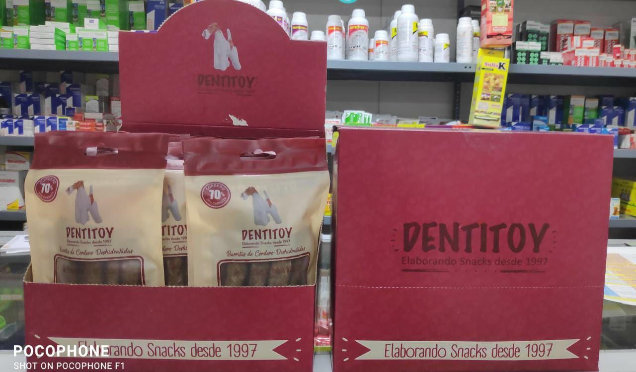 Barritas de carnaza de CORDERO Dentitoy caja x 24 sobres x 6 unid