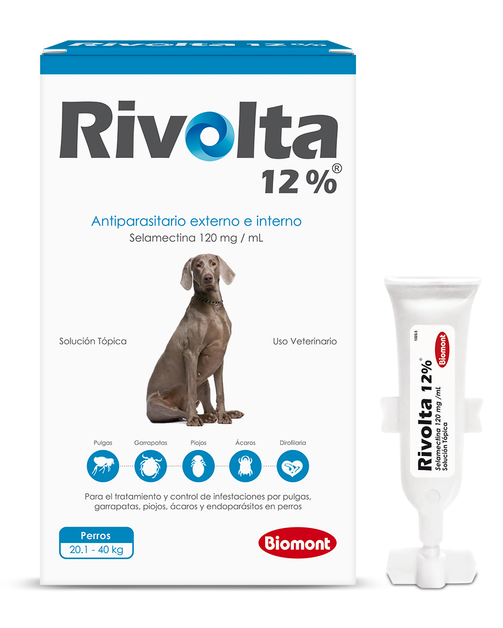 Rivolta 12% (25-40 kg)  caja x 5 pipetas x 2 mL