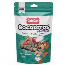 Golocan bocaditos frutales: frutilla, durazno y manzana x 100 g