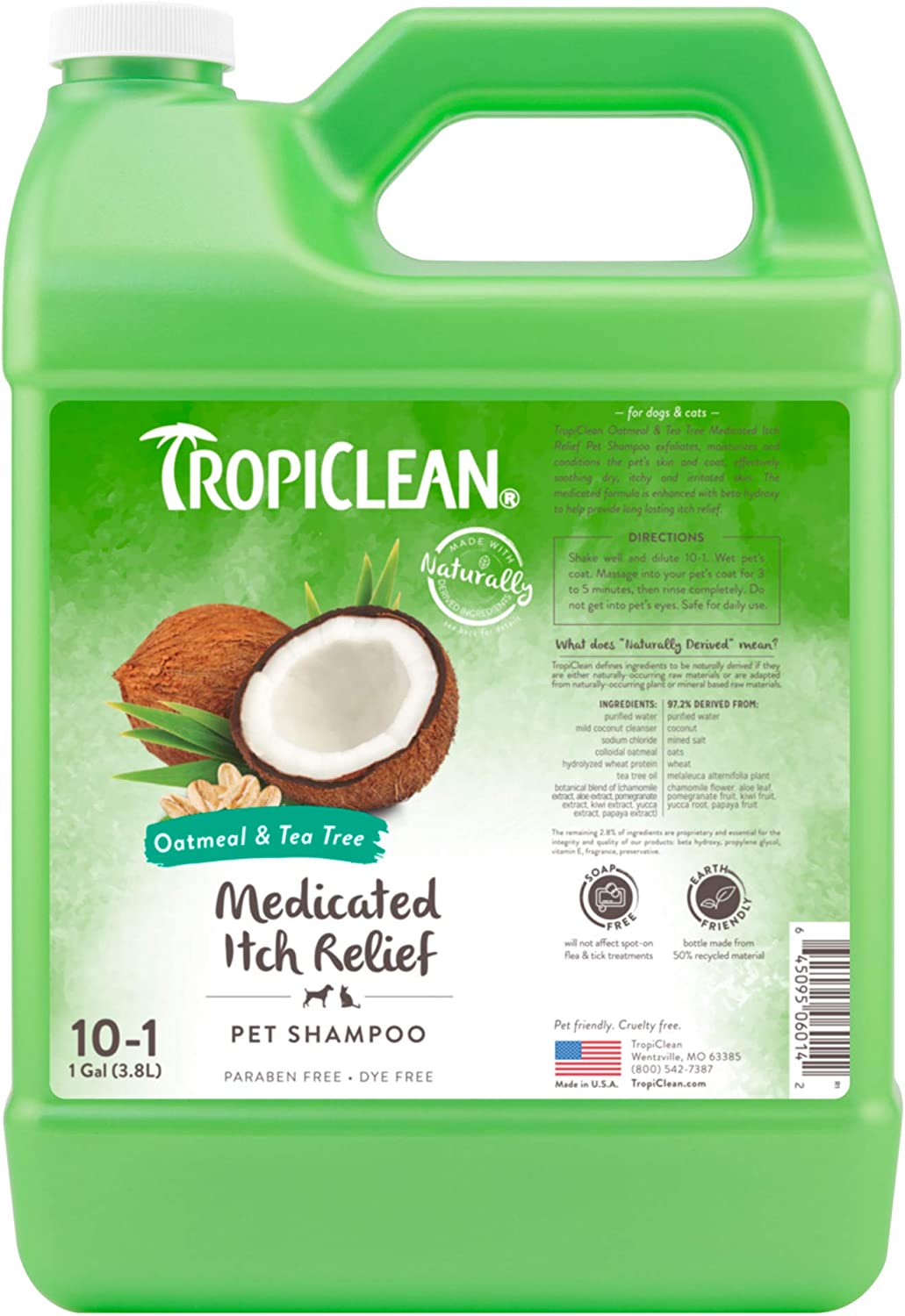 Tropiclean Shampoo Avena y té (medicado) galón x 3.8 lt