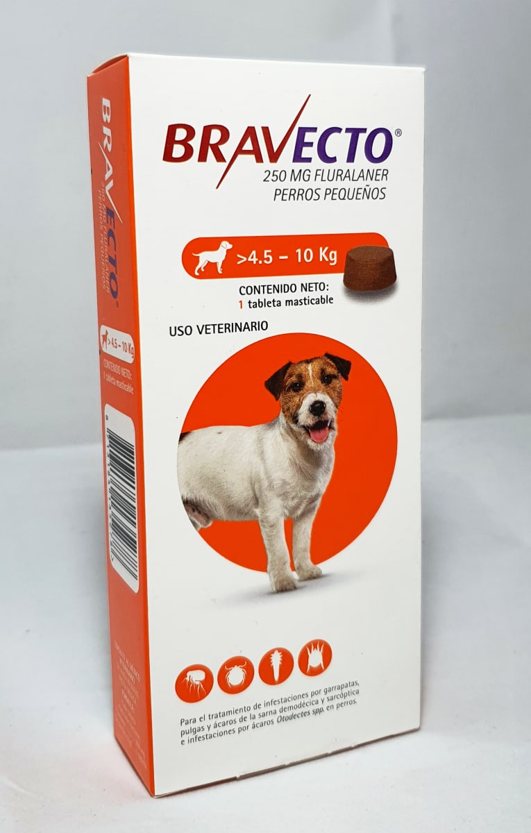 Bravecto 250 mg (4.5 - 10kg) x unidad