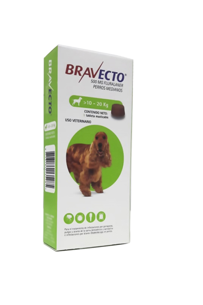Bravecto 500 mg (10 - 20kg) x unidad
