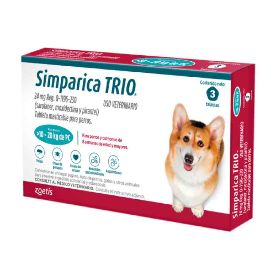 Simparica TRIO (Blue) 10-20kg caja x 3 tabletas 