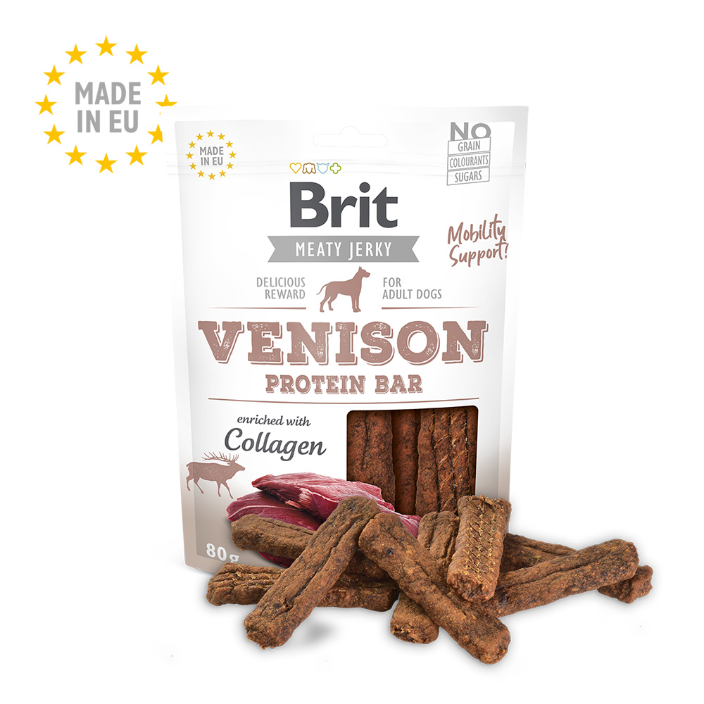 Brit Jerky Venison protein bar sobre x 80 g