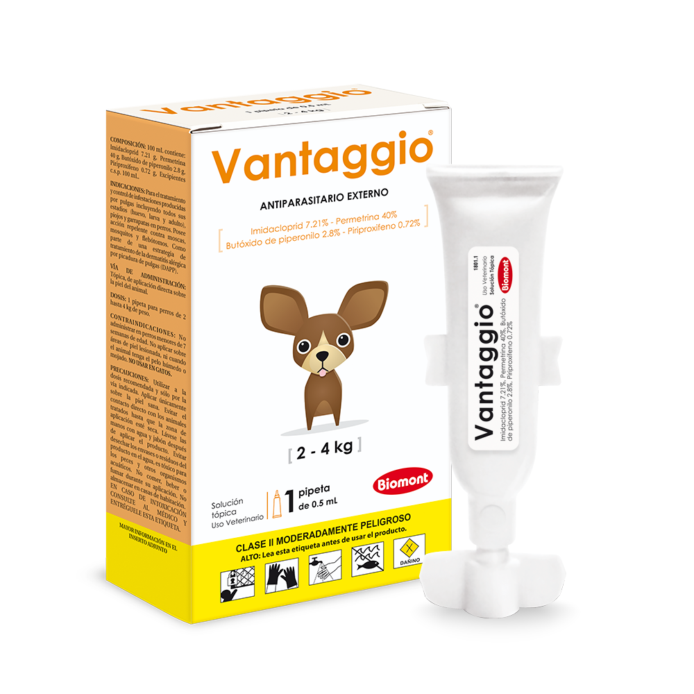 Vantaggio naranja (perros 2-4kg) pipeta x 0.5 mL