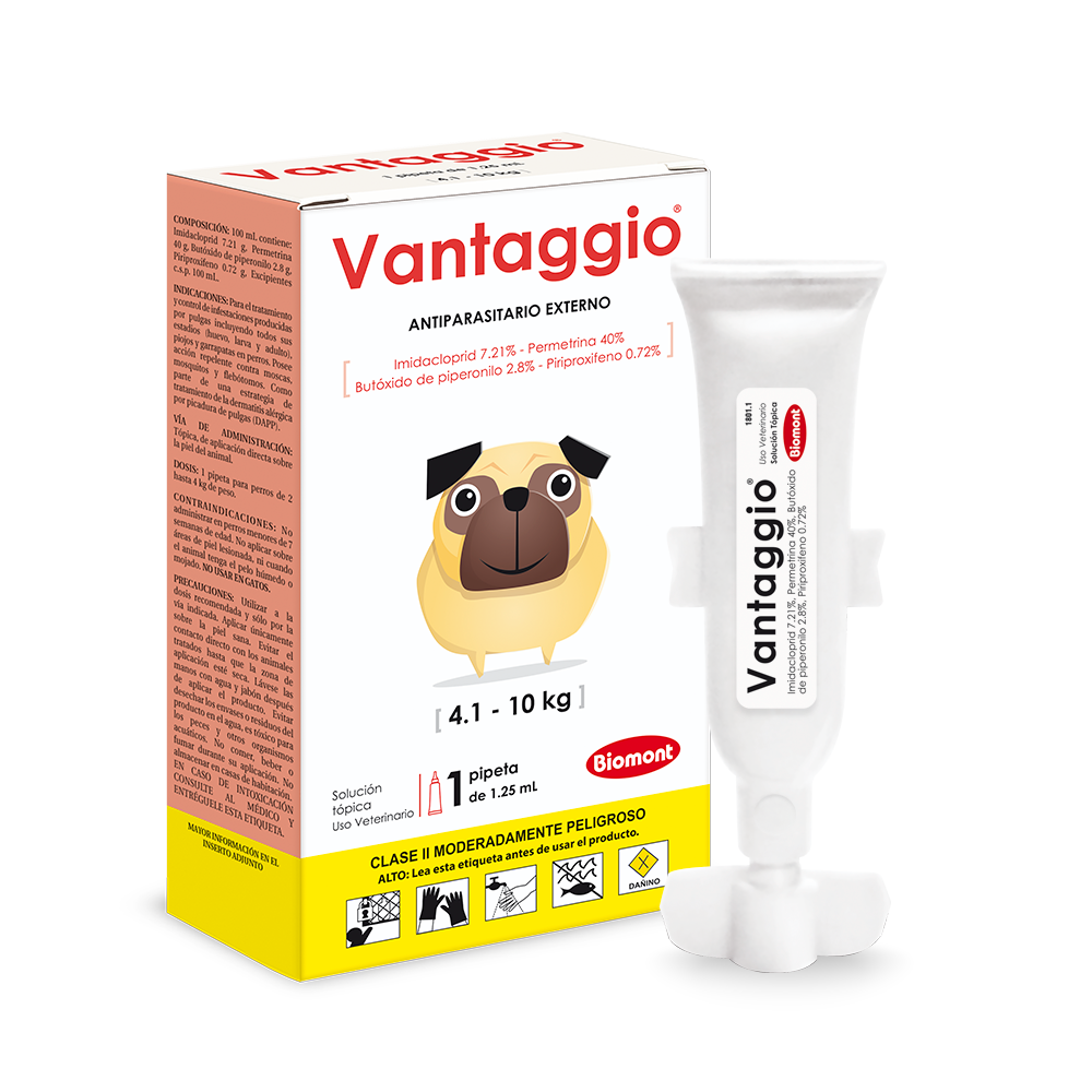 Vantaggio rojo (perros 4.1-10kg) pipeta x 1.25 mL