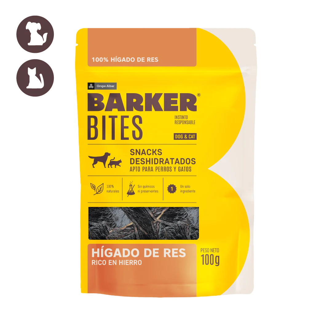 BARKER BITES de h?gado de res sobre x 100g