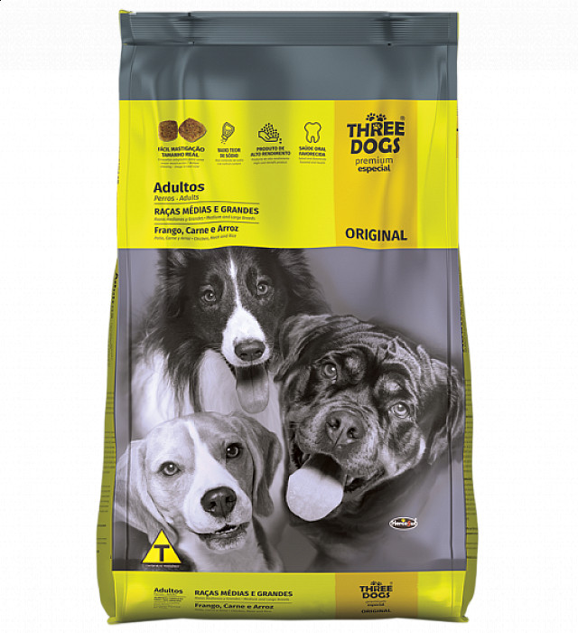 Three Dogs premium adulto razas medianas y grandes bolsa x kg