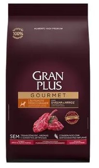 Gran Plus Cachorro Mediano Gourmet Cordero y arroz saco x 15 kg