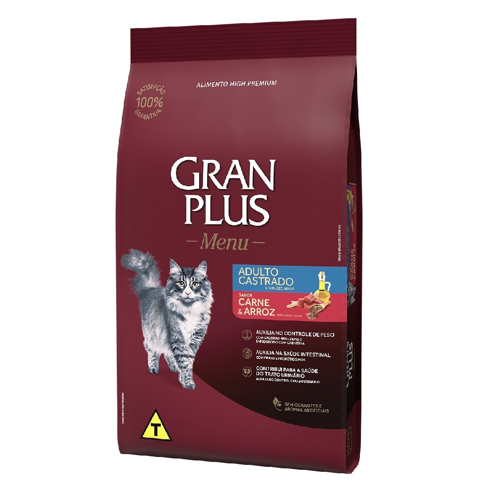 Gran Plus Gato Adulto CASTRADO Carne y arroz bolsa x 500 g