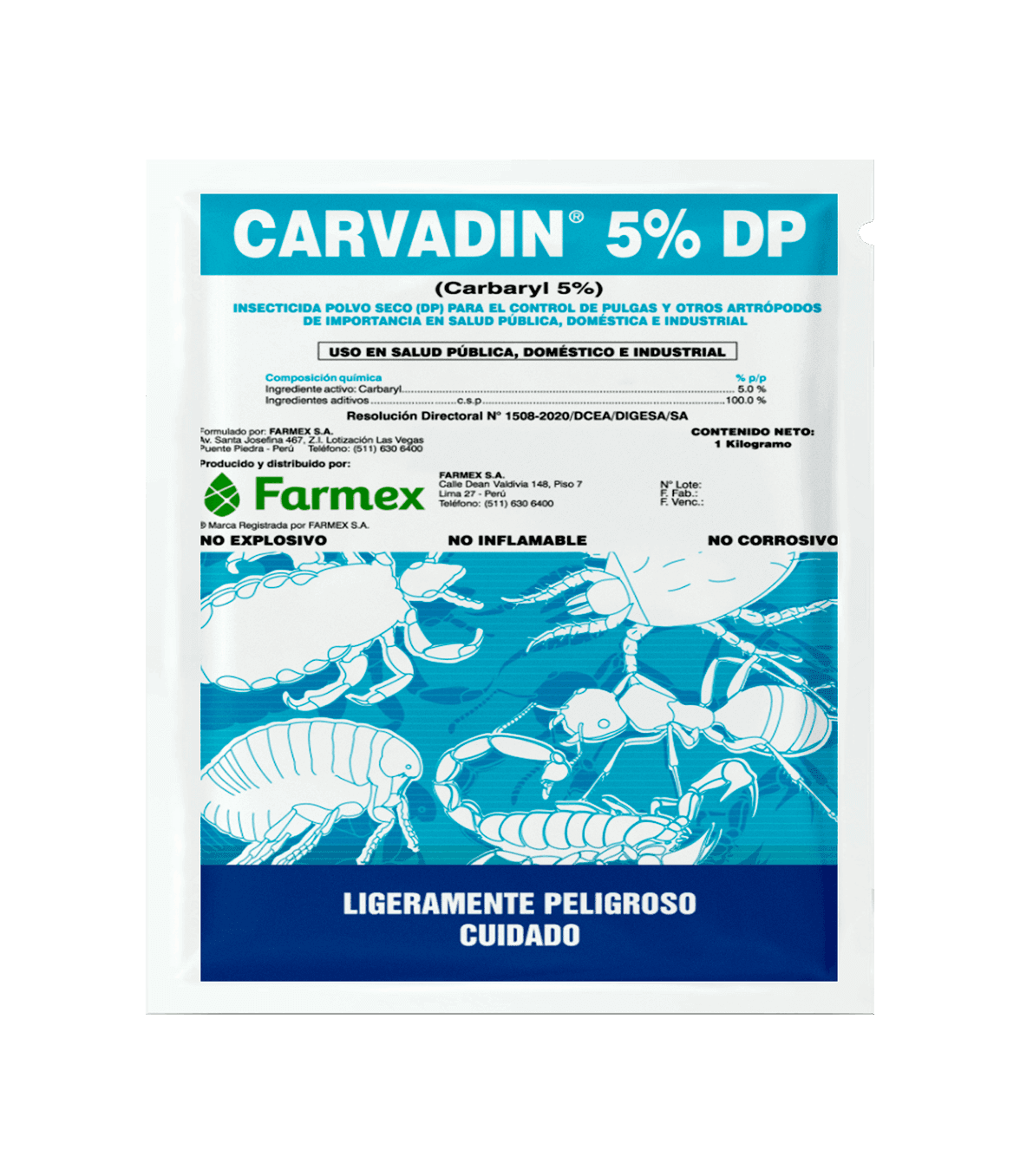 Carvadin 5% bolsa x kg