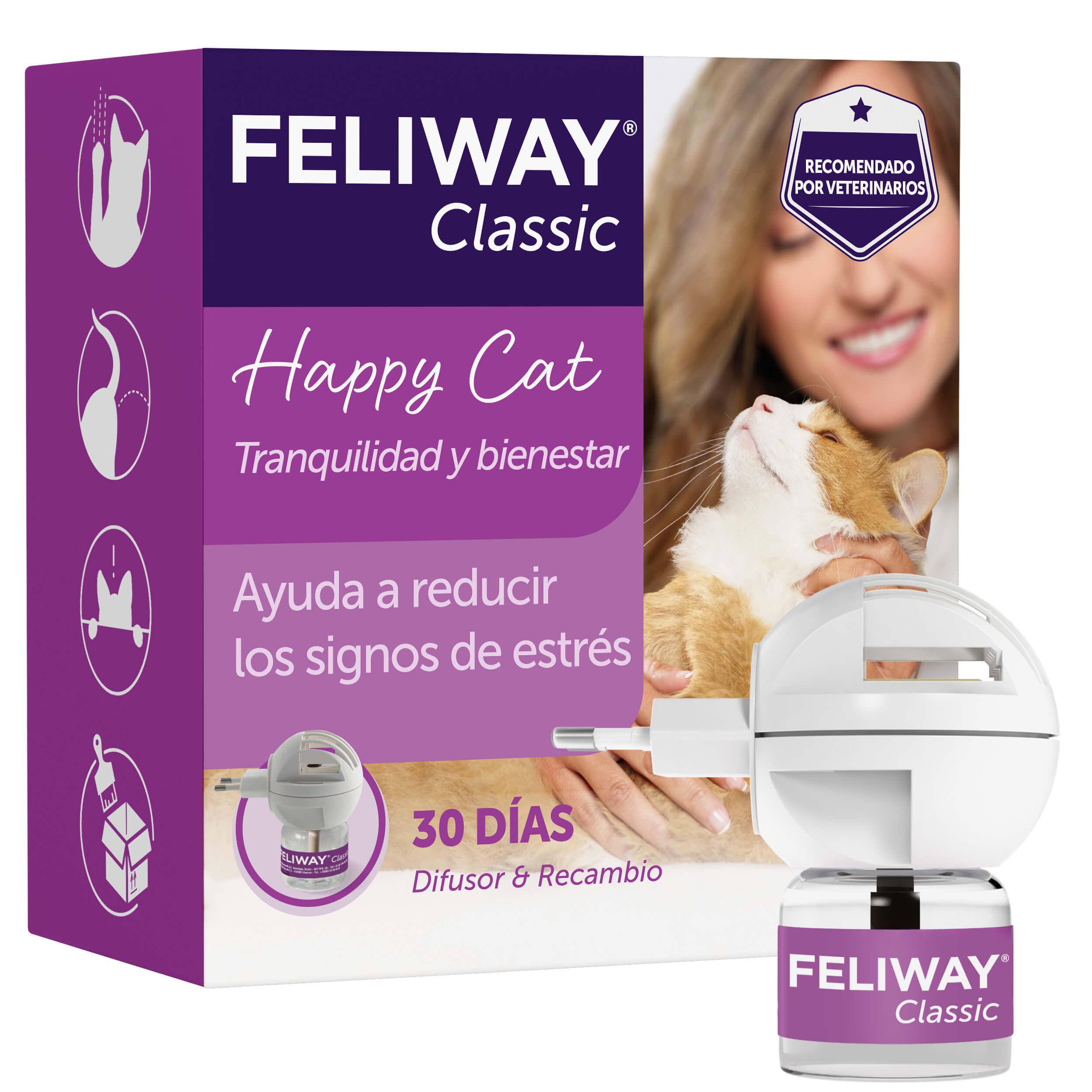 FELIWAY Classic (feromona tranquilizante antiestres) Difusor + Recarga x 48 mL