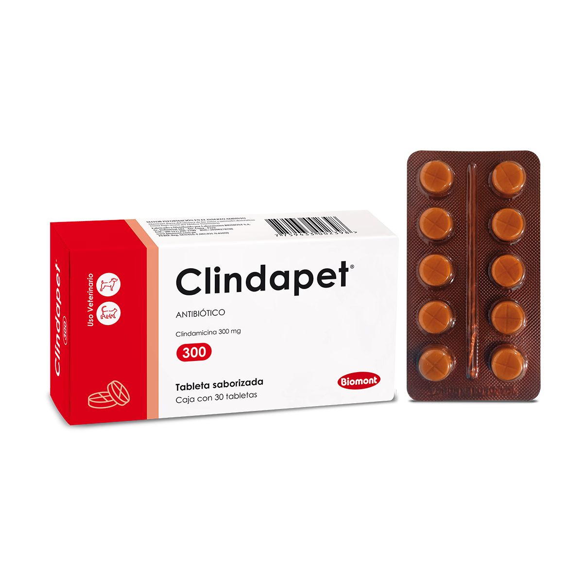 Clindapet 300 (clindamicina) caja x 30 comprimidos