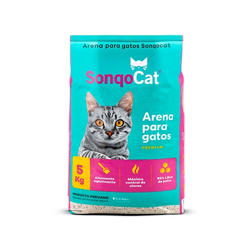 Arena Sanitaria SonQocat GRANULADA con carbon bolsa x 5 kg