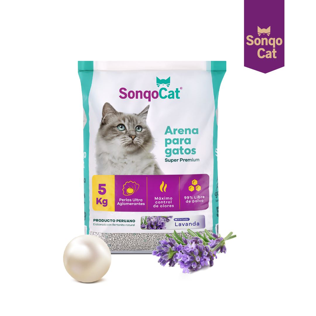 Arena Sanitaria SonQocat PERLADO PREMIUM LAVANDA bolsa x 10 kg