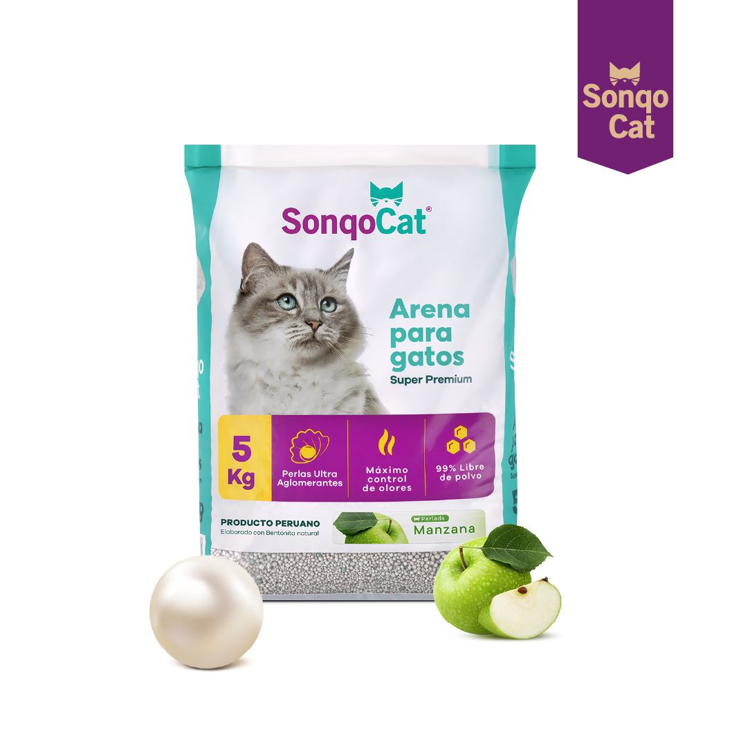 Arena Sanitaria SonQocat PERLADO PREMIUM MANZANA bolsa x 10 kg