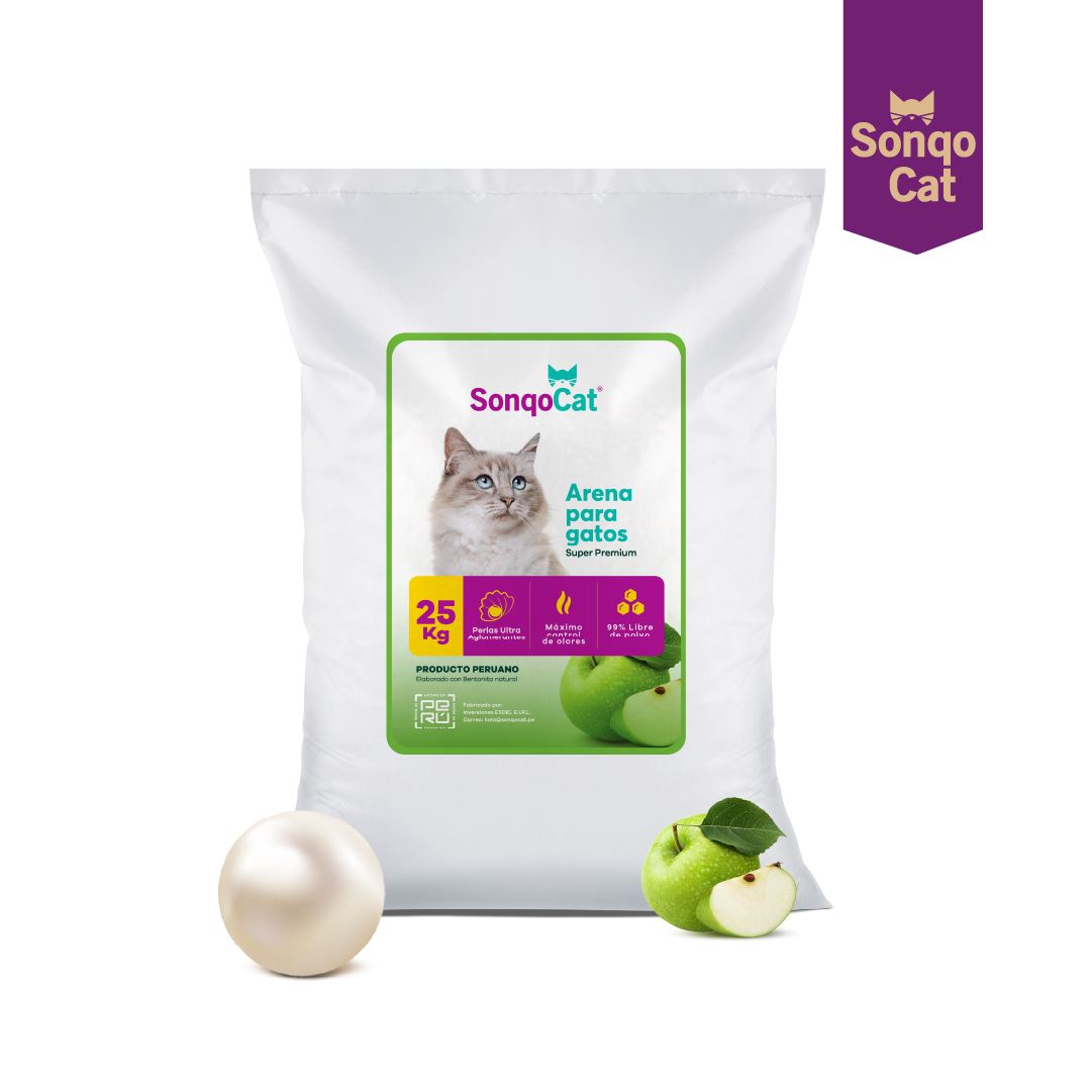 Arena Sanitaria SonQocat PERLADO PREMIUM MANZANA saco x 25 kg