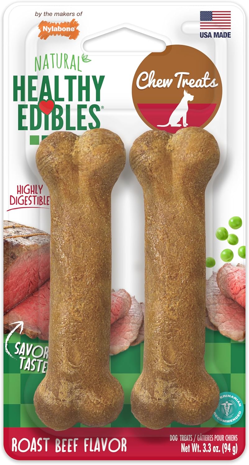Nylabone Healthy Edibles Longer Lasting Roast Beef pack x 2 unidades (94g)