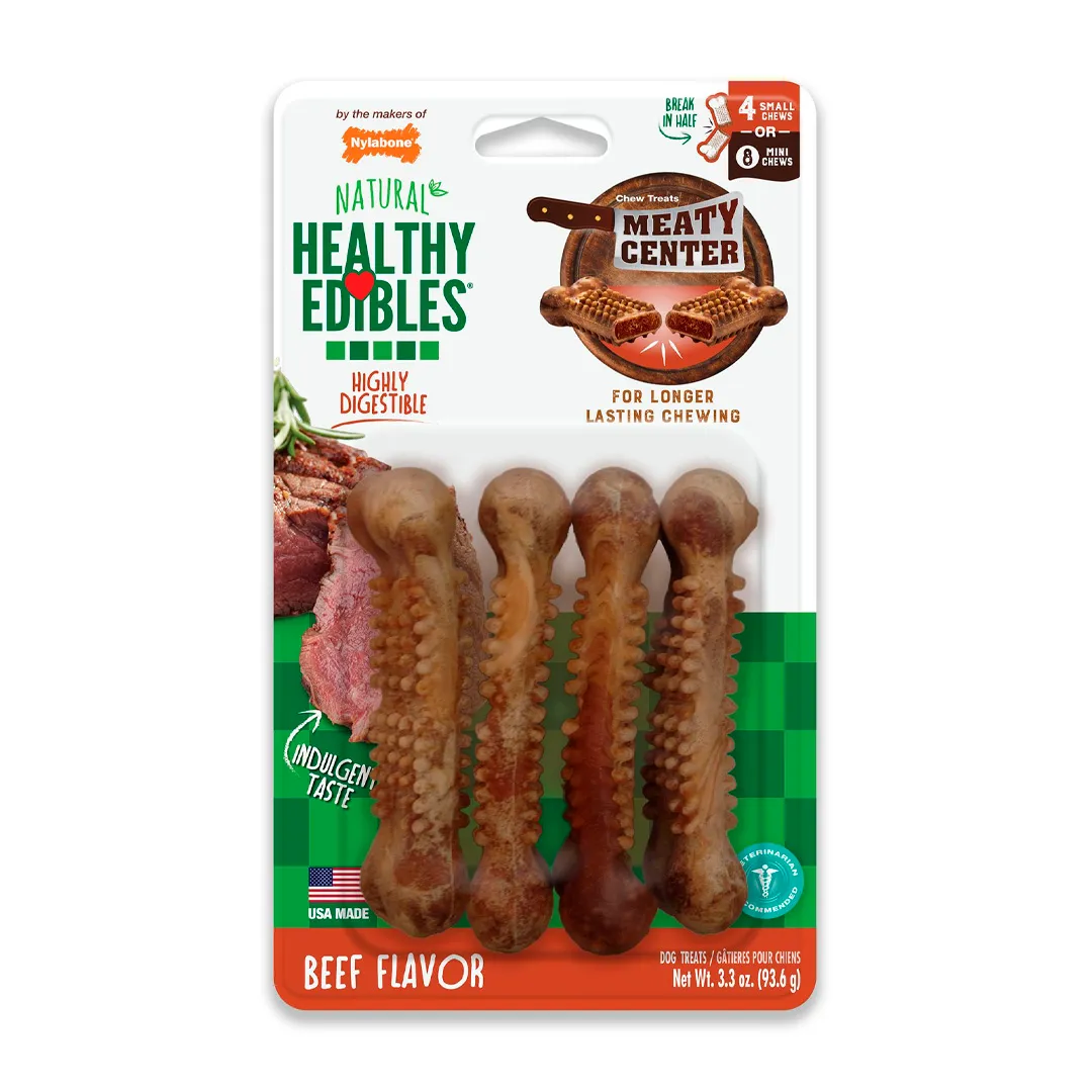 Nylabone Healthy Edibles Meaty Center Beef pack x 4 unidades (93.6 g)