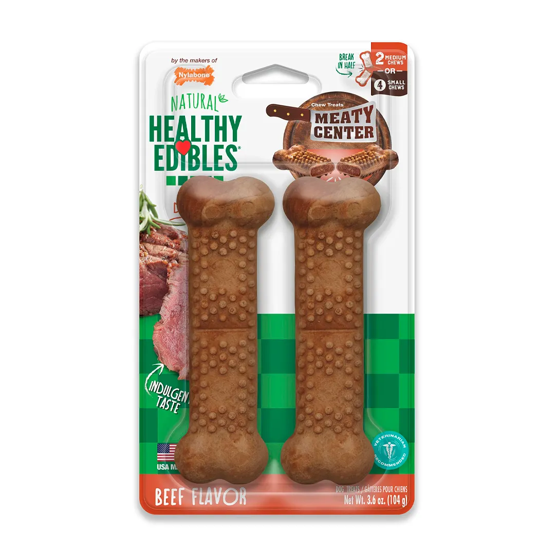 Nylabone Healthy Edibles Meaty Center Beef pack x 2unidades (104g)