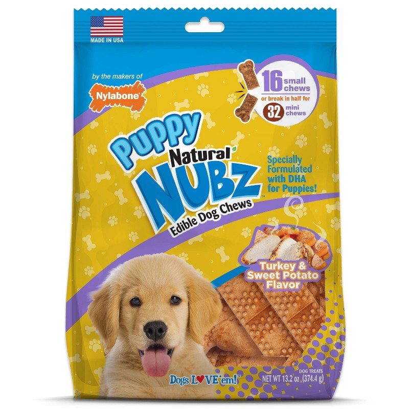Nylabone Nubz Puppy Turkey and Sweet Potato pack x 16 unidades (187g)