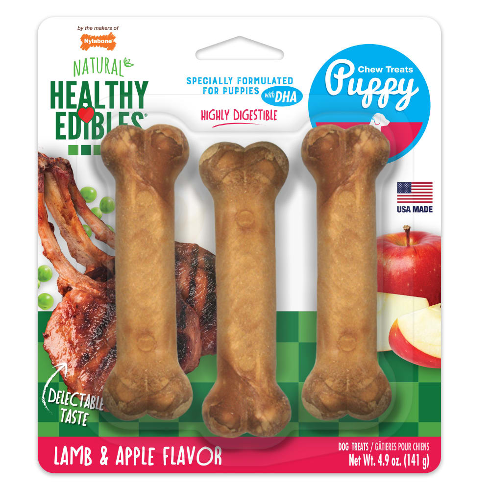 Nylabone Healthy Edibles puppy Lamb and Apple pack x 3 unidades (141g)