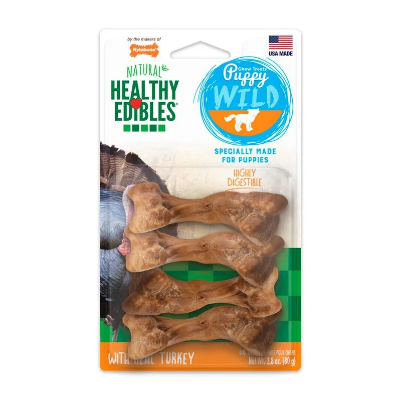 Nylabone Healthy Edibles puppy Wild Turkey pack x 4 unidades (80g)