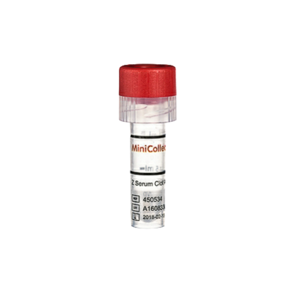 MiniTubo tapa roja serum clot activator x 0.51.0 mL