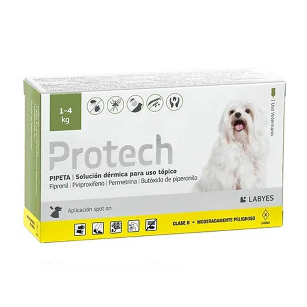Protech perros pipeta 1-4 kg x unidad