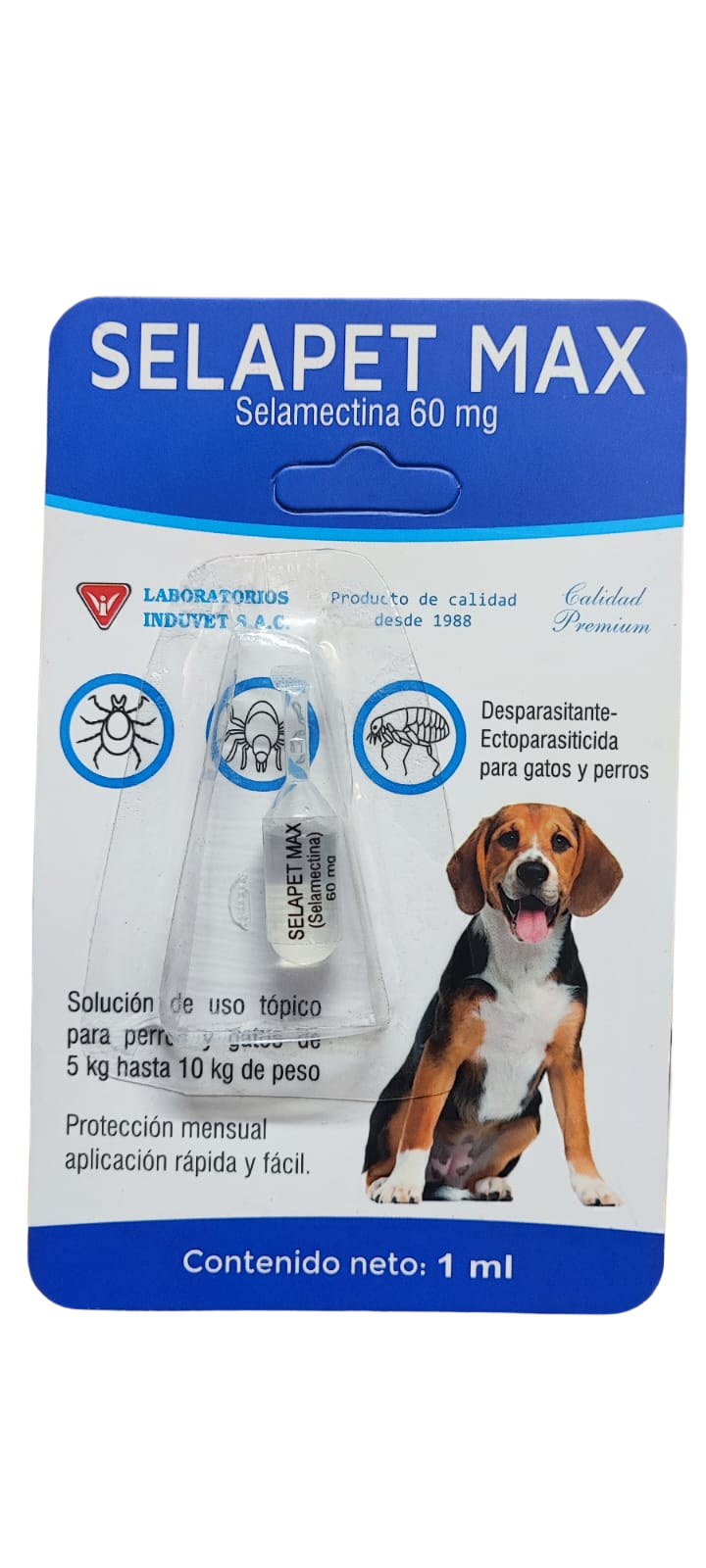 Selapet Max (selamectina 60 mg) 5 - 10 kg x 1 dosis