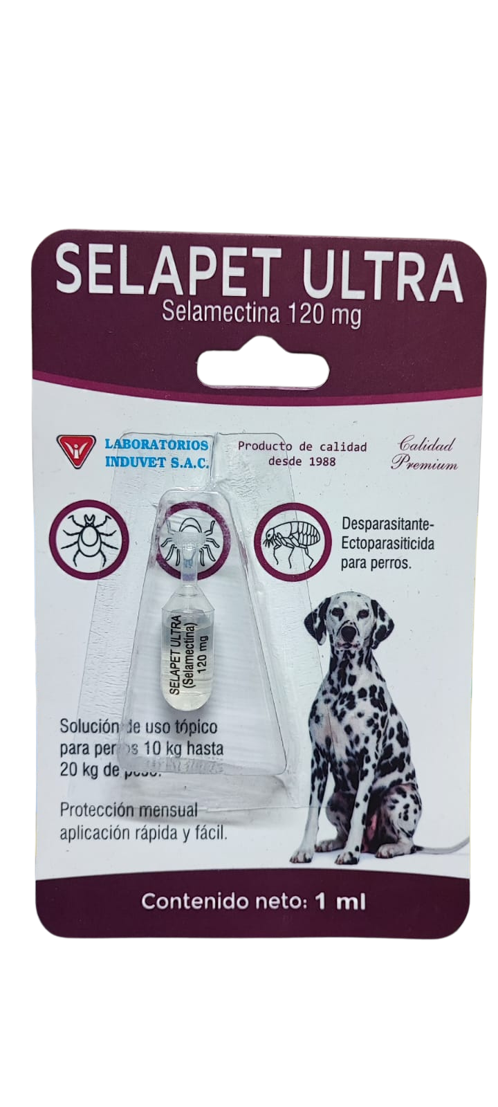 Selapet Ultra (selamectina 120mg) 10 - 20kg x 1 dosis