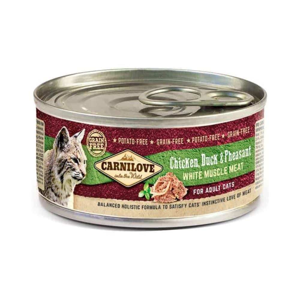 Carnilove CAT Chiken, Duck and Pheasant for adult lata x 100g