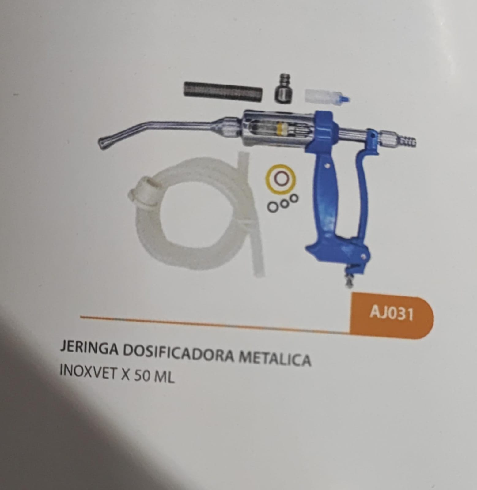 Pistola dosificadora Metalica azul INOXIVET x 50 mL