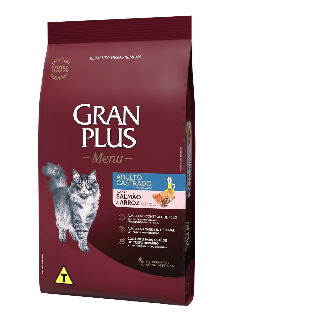Gran Plus Gato Adulto CASTRADO Salmon y Arroz bolsa x 3 kg
