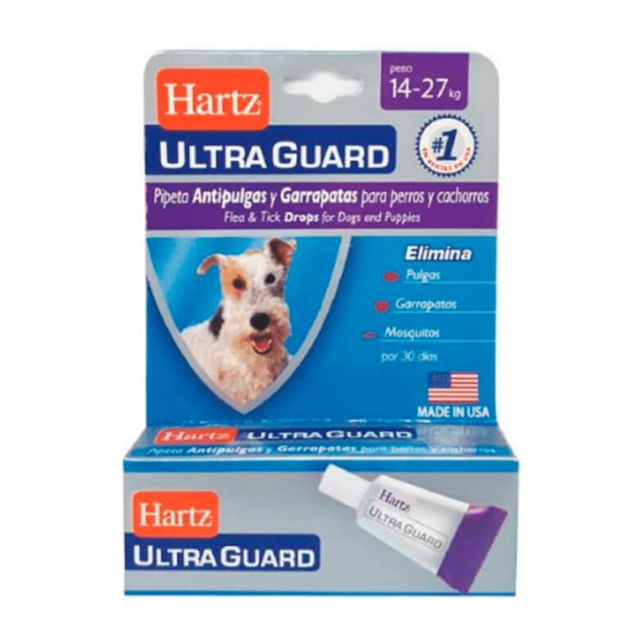 Hartz Ultraguard dog antipulgas 14 - 27kg caja x 3 pipetas