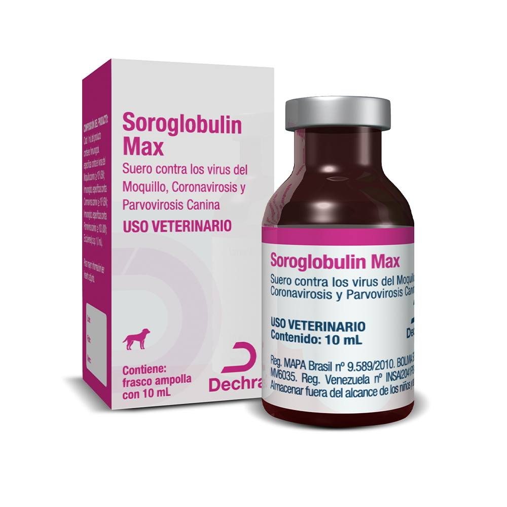 Soroglobulin MAX (parvovirus + distemper) frasco x 10 mL