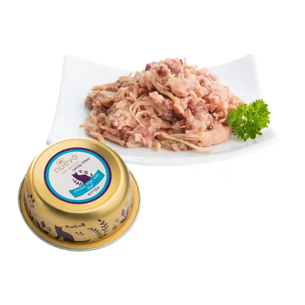 NUEVO Super Premium GATITO Filete Pollo con Carne de Res x 85g