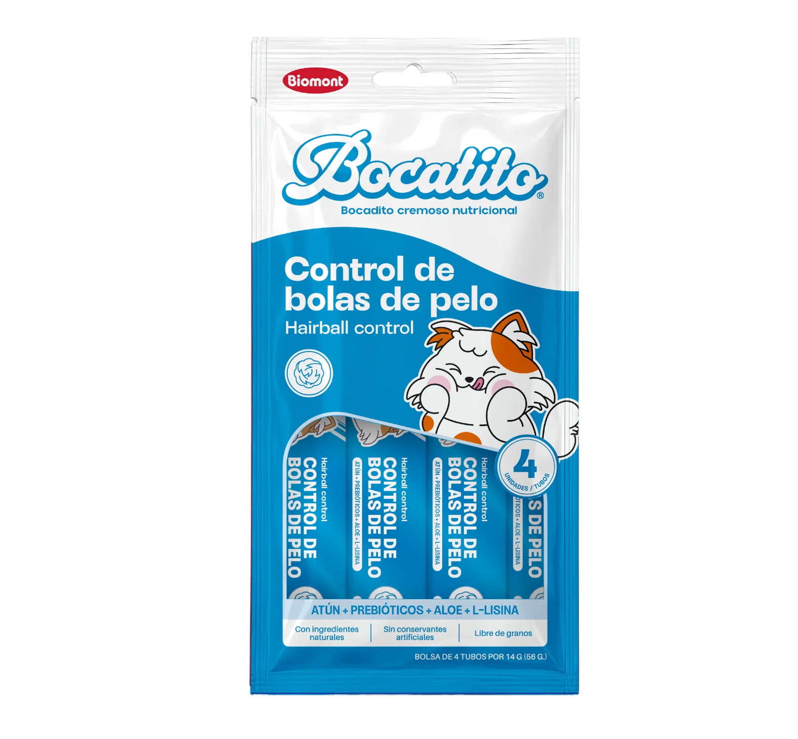 Bocatito Control de bolas de Pelo sobre x 4 sachets