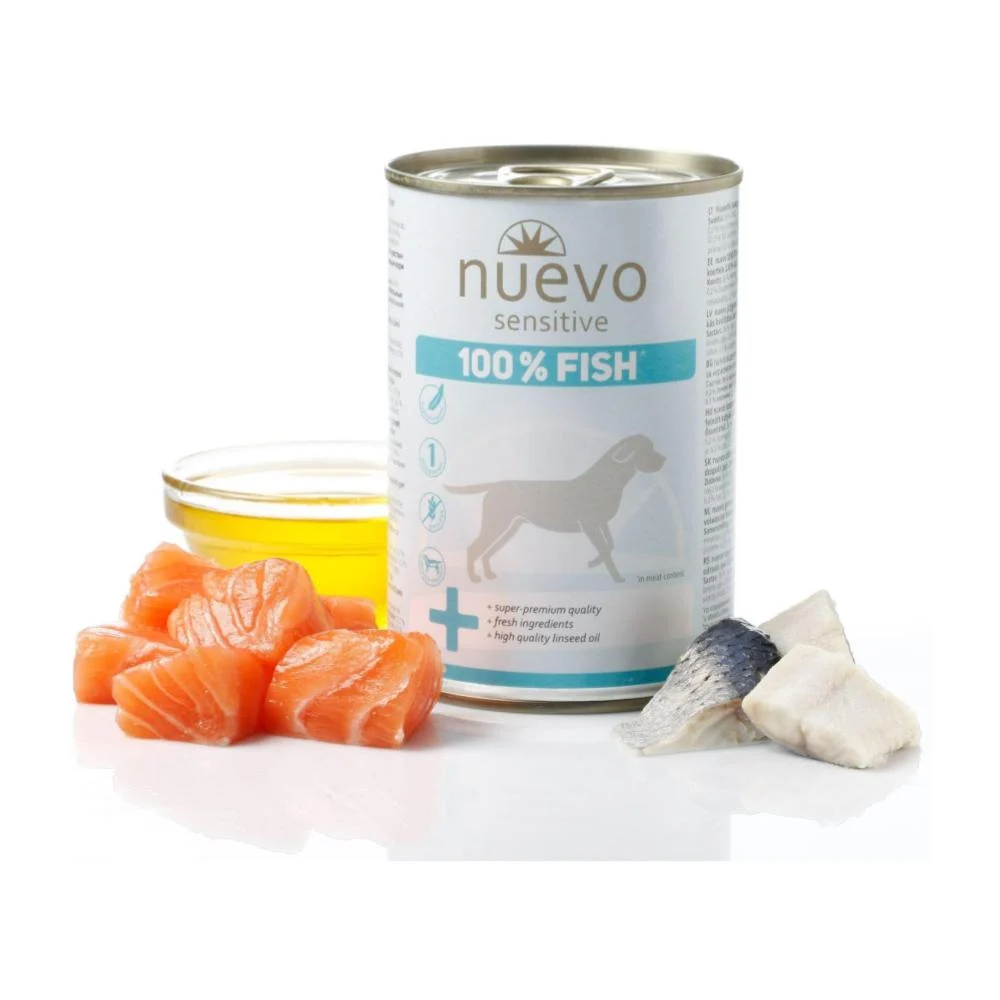 NUEVO Super Premium Sensitive Perro Adulto 100% Pescado lata x 400 g