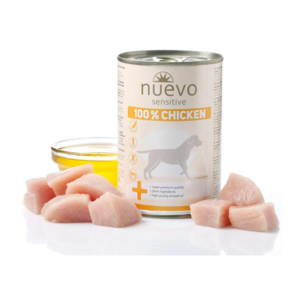 NUEVO Super Premium Sensitive Perro Adulto 100% Pollo lata x 400 g