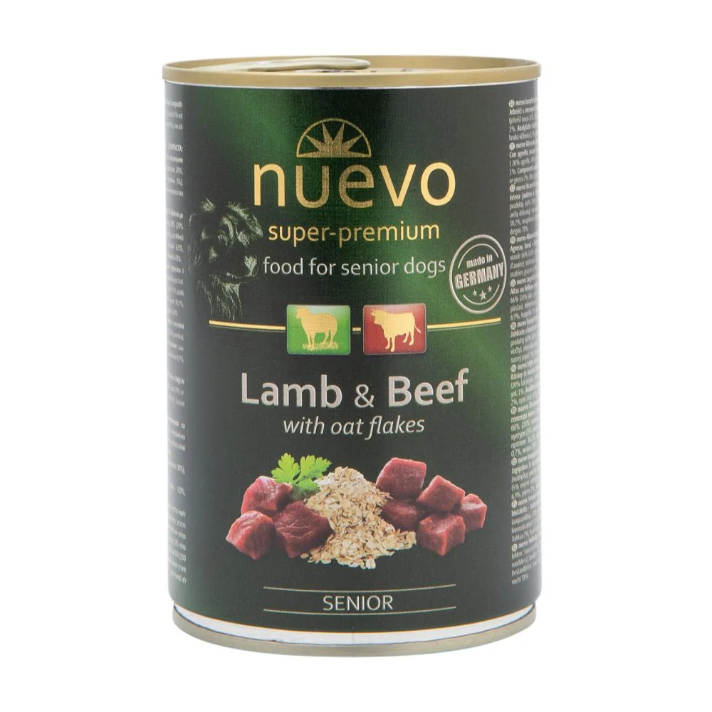 NUEVO Super Premium PERRO Senior Cordero y Carne con Hojuelas de Avena lata x 400 g