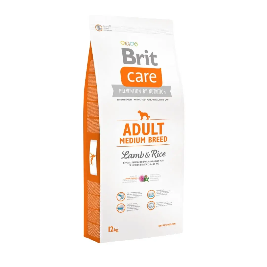 Brit Care DOG Hypoallergenic Adulto Medium Breed Lamb saco x 12 kg